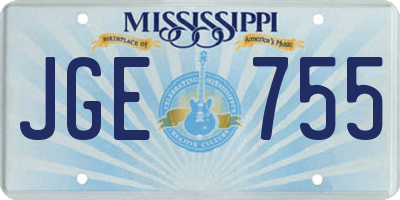 MS license plate JGE755