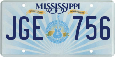 MS license plate JGE756