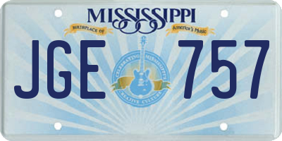 MS license plate JGE757
