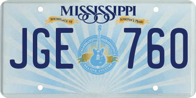 MS license plate JGE760