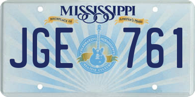 MS license plate JGE761