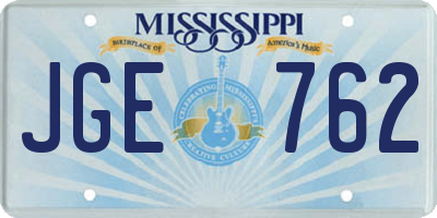 MS license plate JGE762