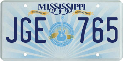 MS license plate JGE765