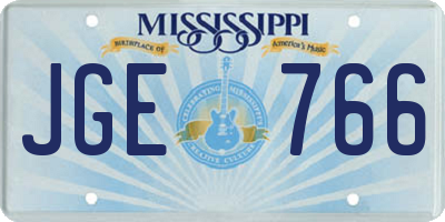 MS license plate JGE766