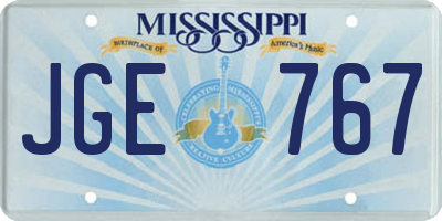 MS license plate JGE767