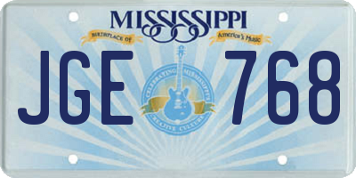 MS license plate JGE768