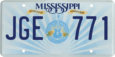 MS license plate JGE771