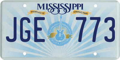 MS license plate JGE773