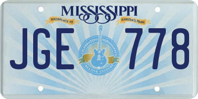 MS license plate JGE778