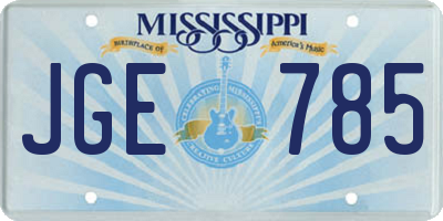 MS license plate JGE785