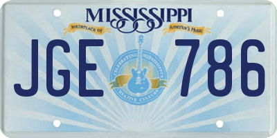 MS license plate JGE786