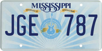 MS license plate JGE787