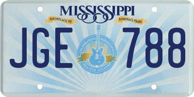 MS license plate JGE788