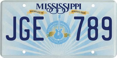 MS license plate JGE789