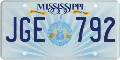 MS license plate JGE792