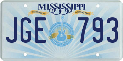 MS license plate JGE793