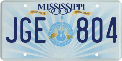 MS license plate JGE804
