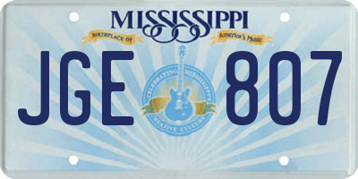 MS license plate JGE807