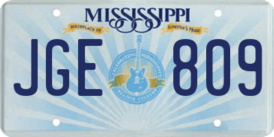 MS license plate JGE809