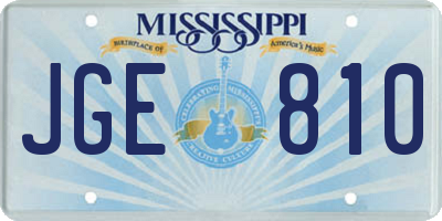 MS license plate JGE810