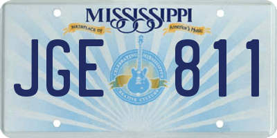 MS license plate JGE811
