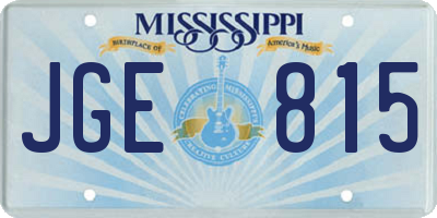 MS license plate JGE815