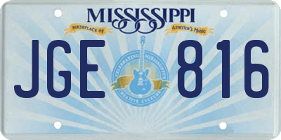 MS license plate JGE816