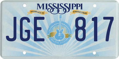 MS license plate JGE817