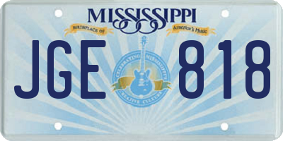 MS license plate JGE818
