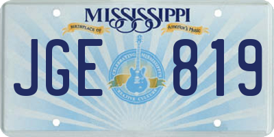 MS license plate JGE819
