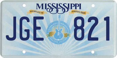 MS license plate JGE821