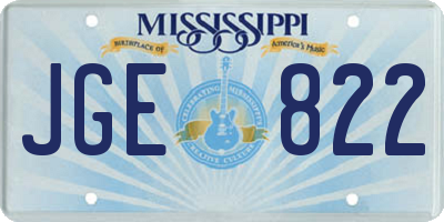 MS license plate JGE822