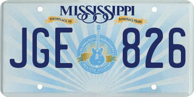 MS license plate JGE826
