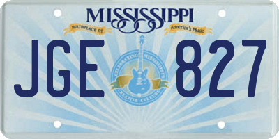 MS license plate JGE827