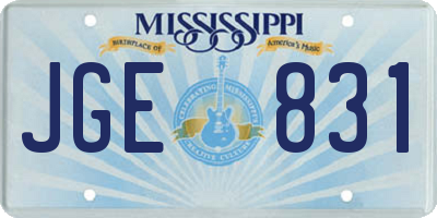 MS license plate JGE831