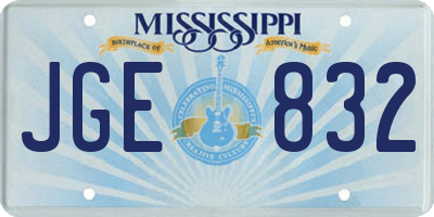 MS license plate JGE832
