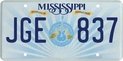 MS license plate JGE837