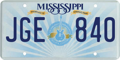 MS license plate JGE840