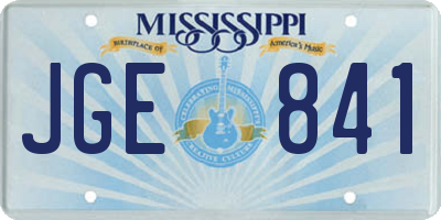 MS license plate JGE841
