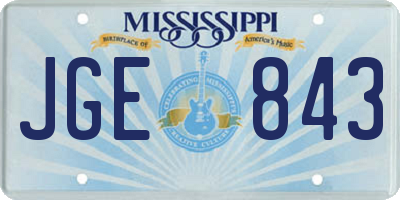 MS license plate JGE843