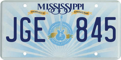 MS license plate JGE845