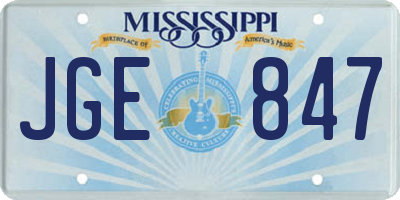 MS license plate JGE847