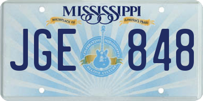 MS license plate JGE848