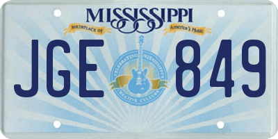 MS license plate JGE849