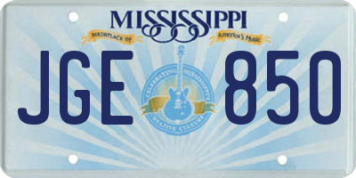 MS license plate JGE850