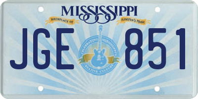 MS license plate JGE851