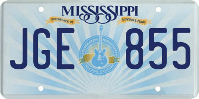 MS license plate JGE855