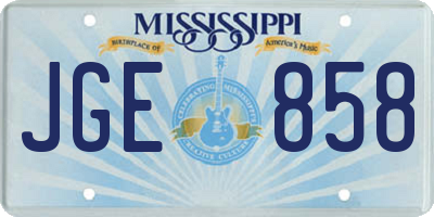 MS license plate JGE858