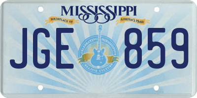 MS license plate JGE859