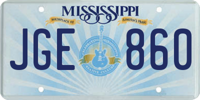 MS license plate JGE860